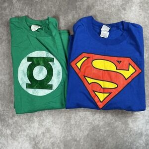 Lot of Two Vintage Superman And Green Lantern Shirts Graphic T Size XL